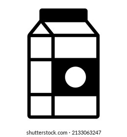 Icono de línea vector de caja de leche. Icono de línea vector simple
