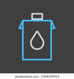 Milk box vector on dark background icon. Dairy product sign. Graph symbol for cooking web site and apps design, logo, app, UI