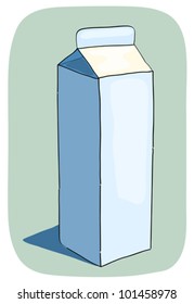 Milk box. Vector sketch illustration.