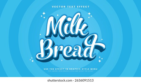 Milk Bread 3d editable text effect Template Suitable for modern style