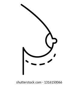 Milk breast icon. Outline milk breast vector icon for web design isolated on white background