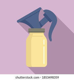Milk breast pump icon. Flat illustration of milk breast pump vector icon for web design