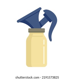 Milk breast pump icon. Flat illustration of milk breast pump vector icon isolated on white background