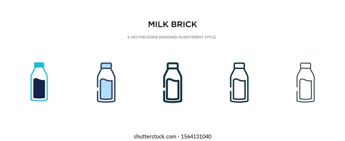 milk brick icon in different style vector illustration. two colored and black milk brick vector icons designed in filled, outline, line and stroke style can be used for web, mobile, ui