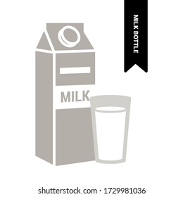 Milk brick icon. Drink image. Flat icon.