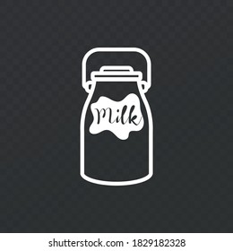 Milk brick icon. Drink image. Line icon. Transparent background.