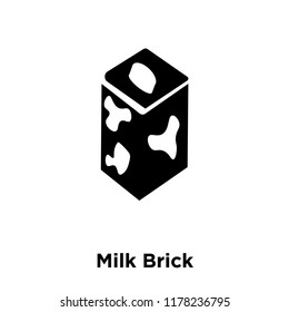 Milk Brick icon vector isolated on white background, logo concept of Milk Brick sign on transparent background, filled black symbol