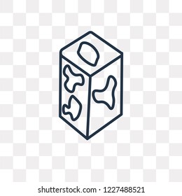 Milk Brick vector outline icon isolated on transparent background, high quality linear Milk Brick transparency concept can be used web and mobile