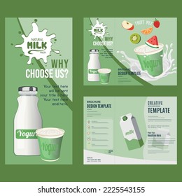 milk brochure template modern dynamic design