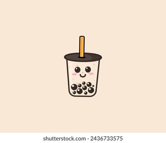 MIlk Bubble Tea Boba Cute Design