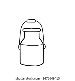  milk bucket doodle icon vector hand drawing 