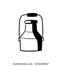  milk bucket doodle icon vector hand drawing 
