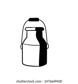  milk bucket doodle icon vector hand drawing 