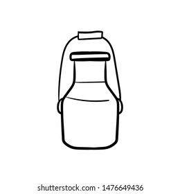  milk bucket doodle icon vector hand drawing 