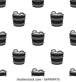 Milk bucket icon black. Single bio, eco, organic product icon from the big milk black.