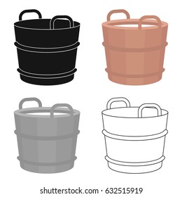 Milk bucket icon cartoon. Single bio, eco, organic product icon from the big milk cartoon.