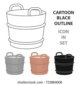 Milk bucket icon cartoon. Single bio, eco, organic product icon from the big milk cartoon.