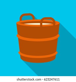 Milk bucket icon flat. Single bio, eco, organic product icon from the big milk flat.