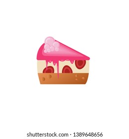 Milk. Cake. Biscuit. Stock vector illustration.