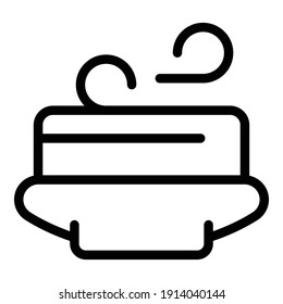 Milk cake icon. Outline milk cake vector icon for web design isolated on white background