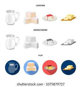 Milk, Calcium, Product, Food .Milk product and sweet set collection icons in cartoon,flat,monochrome style vector symbol stock illustration web.