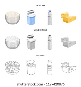 Milk, Calcium, Product, Food .Milk product and sweet set collection icons in cartoon,outline,monochrome style vector symbol stock illustration web.