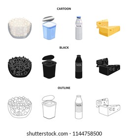 Milk, Calcium, Product, Food .Milk product and sweet set collection icons in cartoon,black,outline style vector symbol stock illustration web.