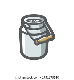 Milk Can Barrel Vector Icon Cartoon Illustration