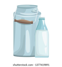 milk can and bottle