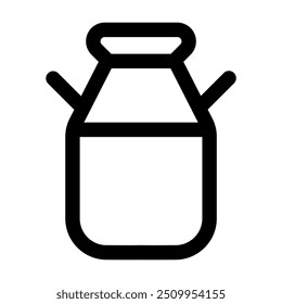 Icono de contenedor de leche en estilo de línea delgada. Diseño gráfico de Ilustración vectorial