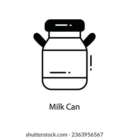 Milk Can doodle Icon Design illustration. Agriculture Symbol on White background EPS 10 File