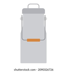 milk can flat clipart vector illustration
