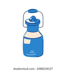 Milk can in flat style. Metal container, old vintage jar, farm bucket, dairy product. Vector illustration isolated on white background.