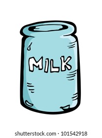 milk can hand drawn