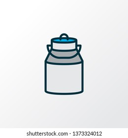 Milk can icon colored line symbol. Premium quality isolated dairy element in trendy style.