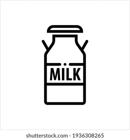 Milk Can Icon, Dairy Product, Liquid Storage, Holding, Transportation Container Vector Art Illustration