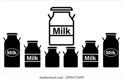 Milk Can Icon, Dairy Product, Liquid Storage, Holding, Transportation Container Vector Art Illustration