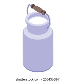 Milk can icon. Isometric of Milk can vector icon for web design isolated on white background