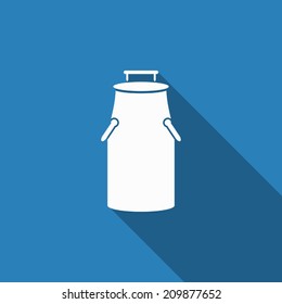 Milch kann eine Ikone mit langem Schatten sein
