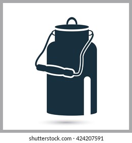 Milk can icon on the background