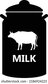 Milk Can Icon On White Background. Milk Jug Sign. Milk Urn Symbol. Flat Style.