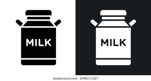 Milk can icon in solid style