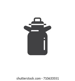 Milk can icon vector, filled flat sign, solid pictogram isolated on white. Symbol, logo illustration