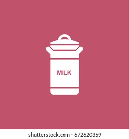 milk can icon. vector sign symbol on white background