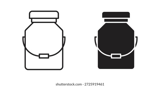 Ícones de latas de leite. Ícone linear de vetor isolado no plano de fundo branco.