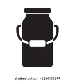 Milk can iron bin tank icon. Vintage milk can vector illustration.
