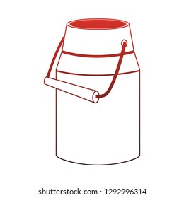 Milk can isolated red lines