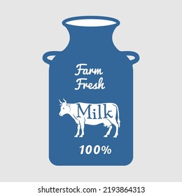 La leche puede silueta con texto. Ilustración del vector