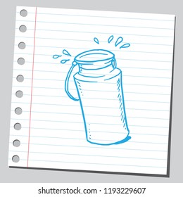 Milk can sketch drawing