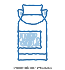 milk can sketch icon vector. Hand drawn blue doodle line art milk can sign. isolated symbol illustration